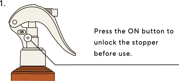Press the ON button to unlock the stopper before use.