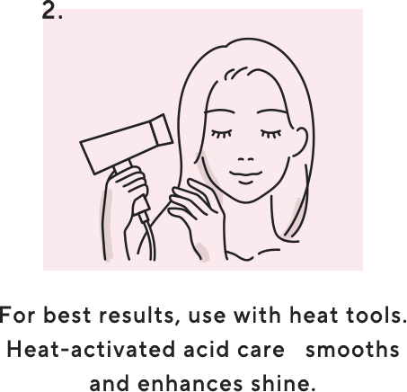 For best results, use with heat tools. Heat-activated acid care smooths and enhances shine.