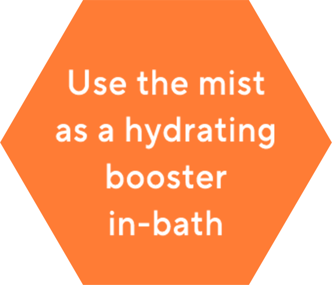 Use the mist as a hydrating booster in-bath